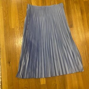 J. Crew Light Blue A-Line Pleated Skirt